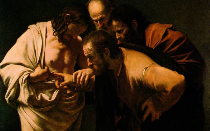 ZDROJ. Caravaggiov obraz Neveriaci sv. Tomáš zo začiatku 17. storočia. Reprofoto: Wikimedia Commons